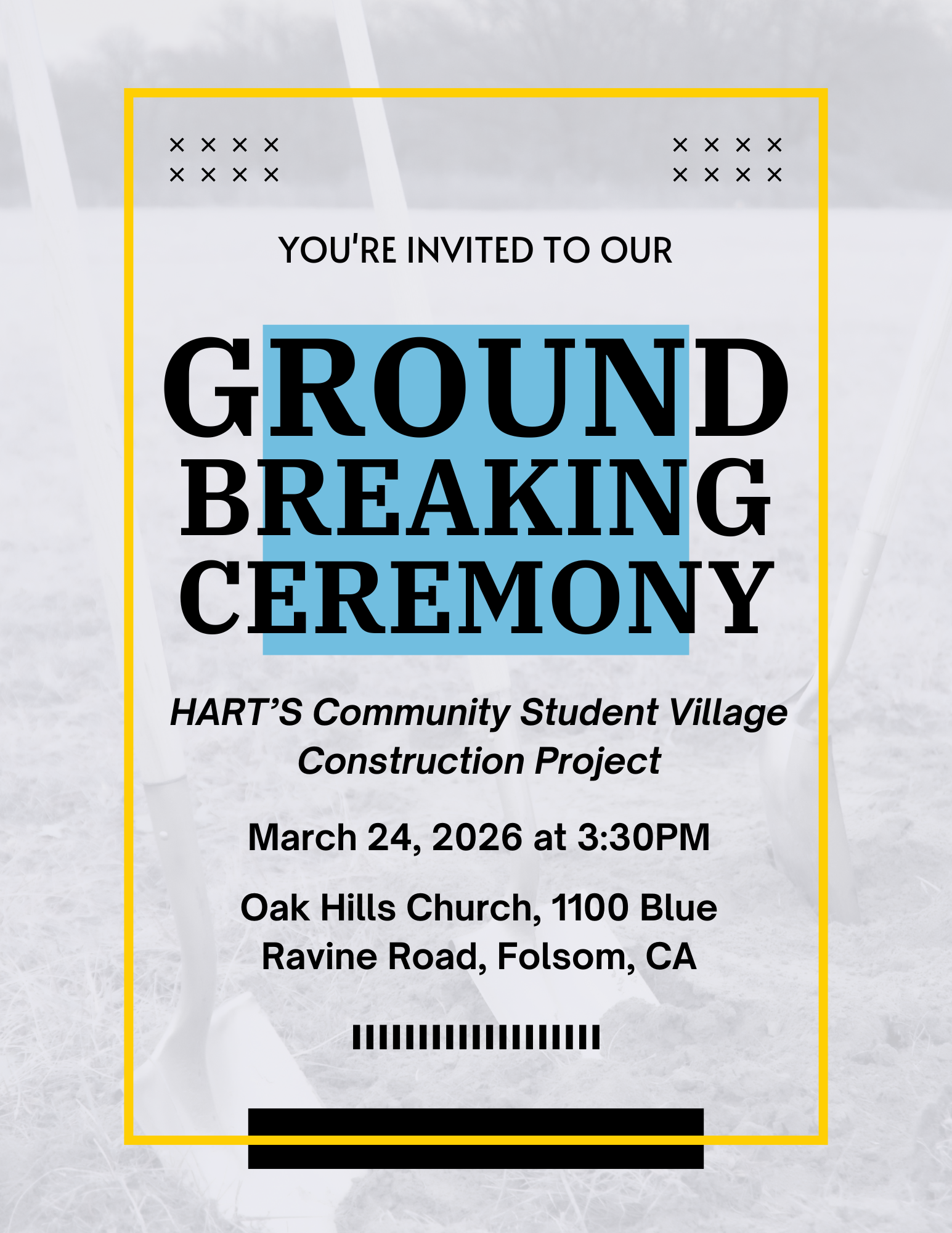 Student Village Ground Breaking Ceremony flyer
