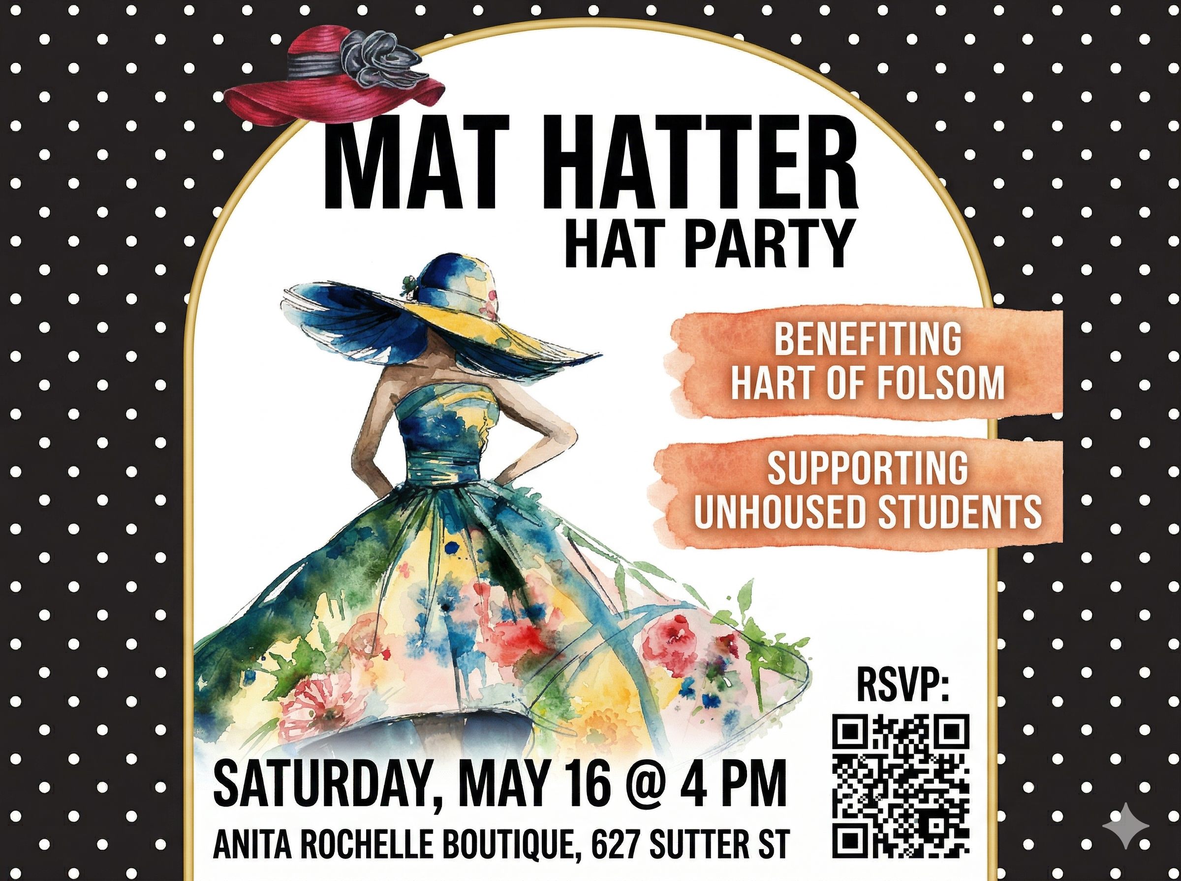 Mad Hatter Hat Party flyer