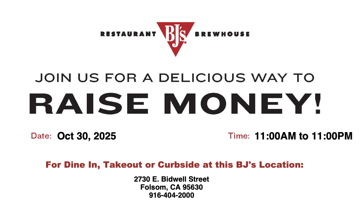 BJ's Restaurant Fundraiser flyer